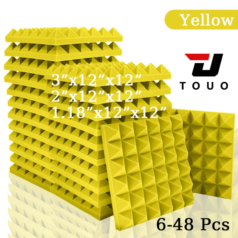 TOUO Acoustic Sound Proof Wall Panels Foam - 6-48 Pcs