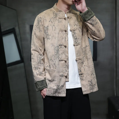 Men's Deerskin Velvet Tang Suit Hanfu Jacket