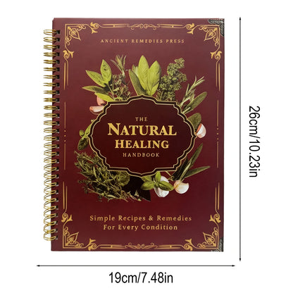 Natural Healing Guide Spiral Bound Herbal Book with Step-by-Step Recipes for Heart Health Blood Pressure and Focus Enhancement