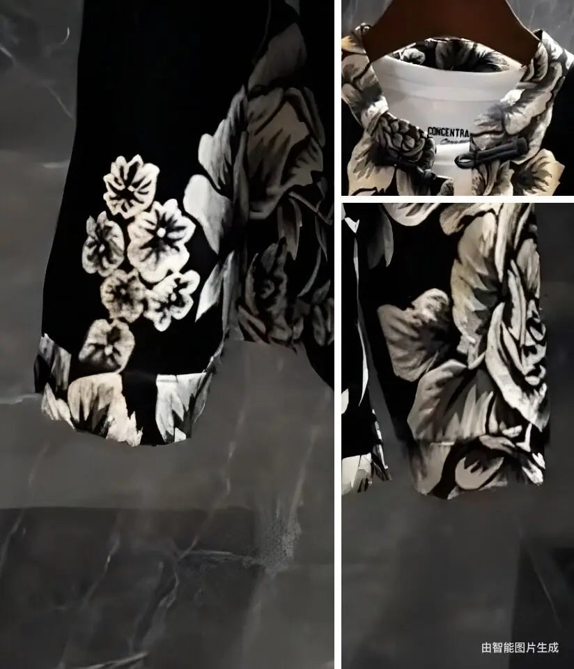 Men's Retro Printed Floral Jacket