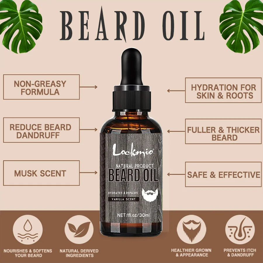 4pcs Scented Beard Oil Set - 30ml