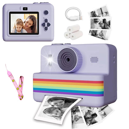 Children's 2.8" HD Video Digital Camera - Mini Instant Thermal Printer