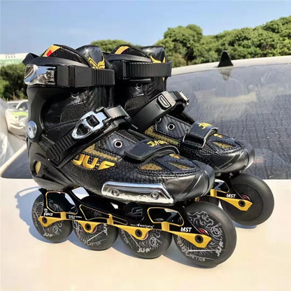 Professional FSK Inline Skates – Adult Freeride Roller Blades with Supportive Tight Fit Boots for Street & Freestyle Skating
