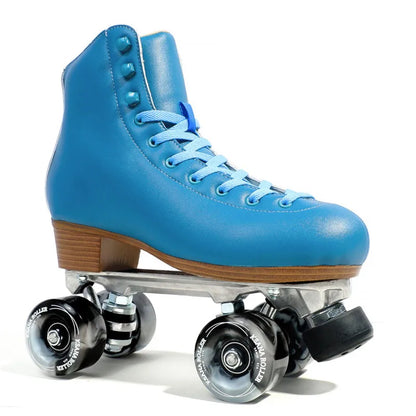 Luxury Leather Quad Roller Skates with  Aluminium Alloy Frame  - Indoor Dance  Skate