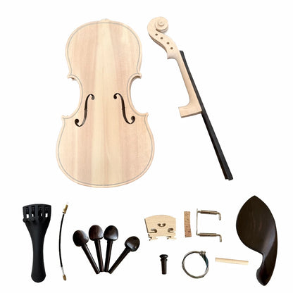 4/4Unfinished White Violin ，Natural Dried Maple Back, Spruce Top,solid wood DIY white violino Ebony  accessories，Factory
