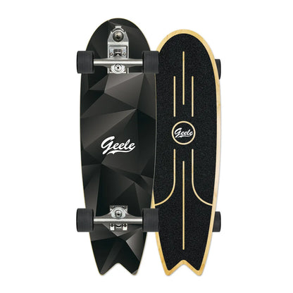 V7 33-Inch Surfskate Longboard, No-Push Fish Tail Pumping Board for Adults