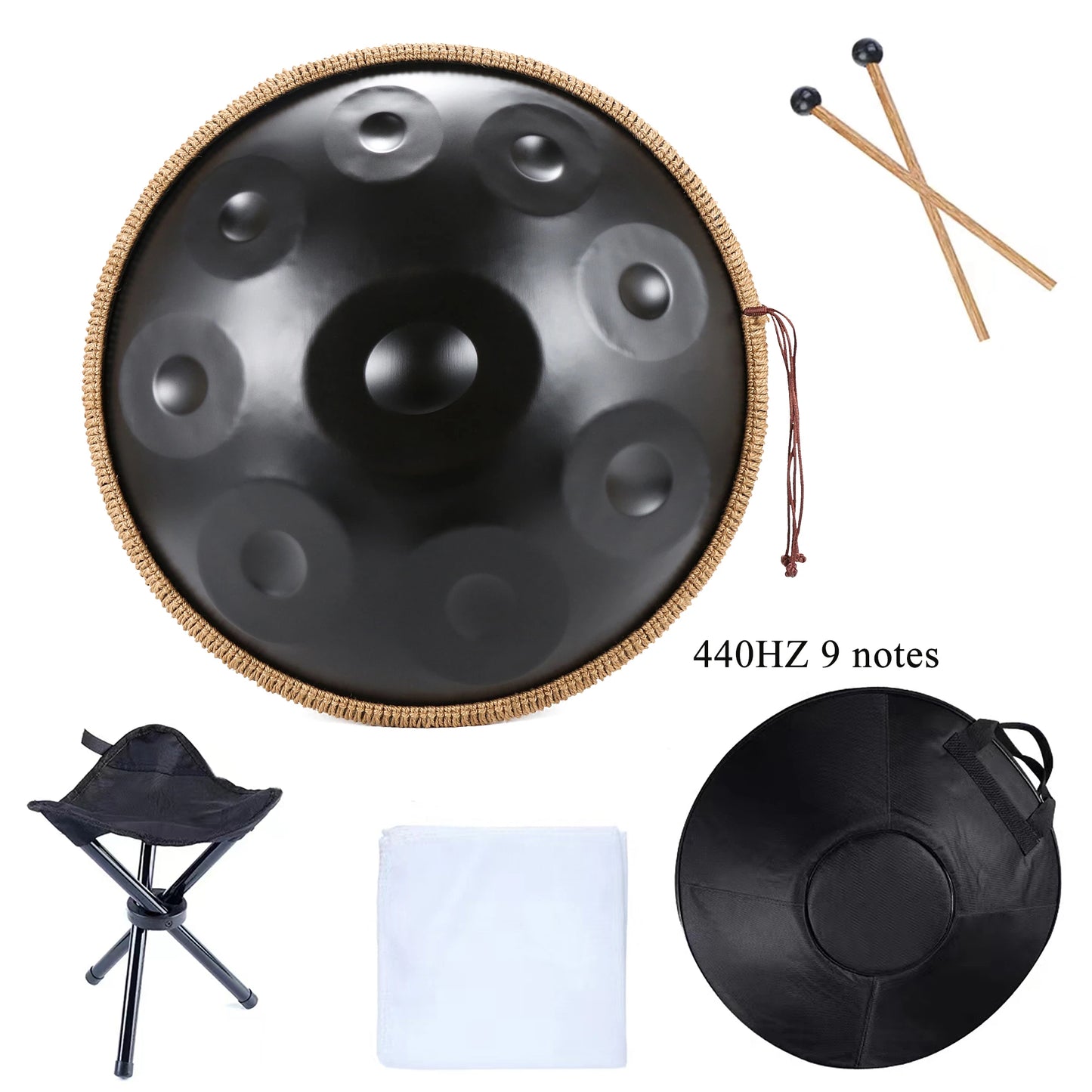 22 inch Handpan 432HZ D Minor 9 10 12 Notes 440HZ Nitride Pantam Drum Hand Pan Stainless Steel  for Beginner Meditation Yoga