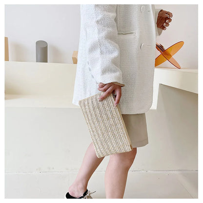 Women's Straw Clutch Wallet Purse