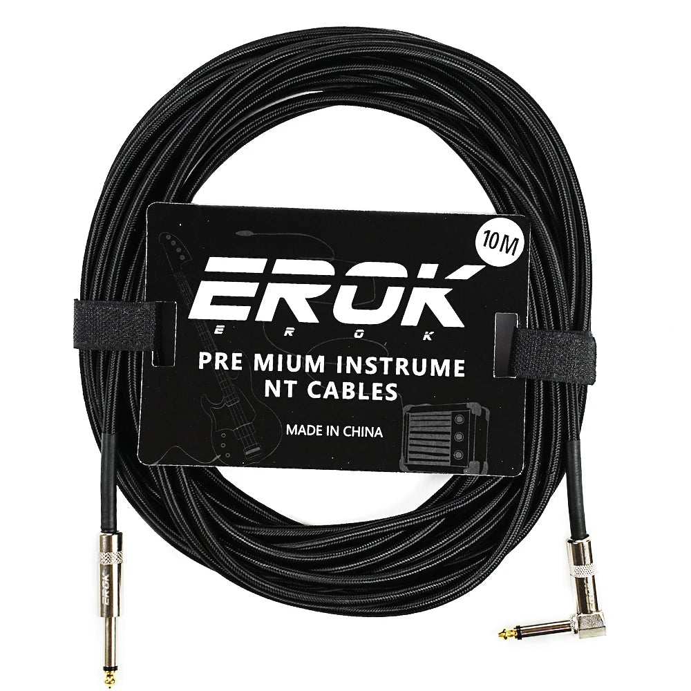 EROK 1.5/3/6/10M  Universal Anti-Noise Braided Guitar Audio Cables Line 6.35mm - Male to Male | Line Pedal Guitar Bass