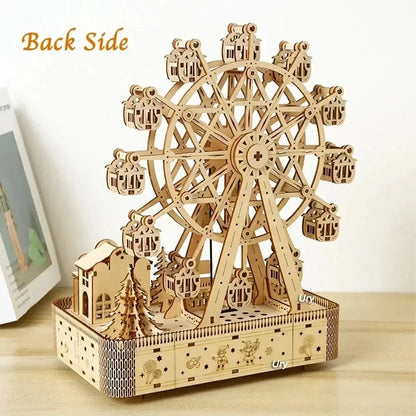Ferris Wheel Hands Craft DIY 3D Wooden Puzzle Instrument Assembly Building Model Kit Brain Teaser Puzzles Toy