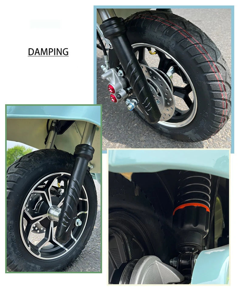 Vintage Electric Scooter Bike – 1200W High Speed Adult Electric Moped with 60V Battery for City Commuting