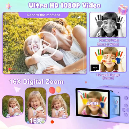 Educational Thermal Instant Print 1080P  Camera With 32G Card