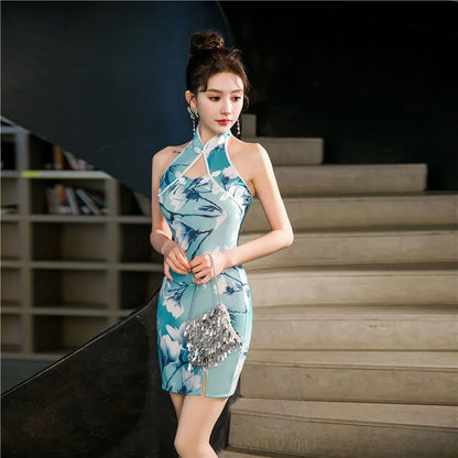 Women's  Chinese Vintage  National Cheongsam Dress