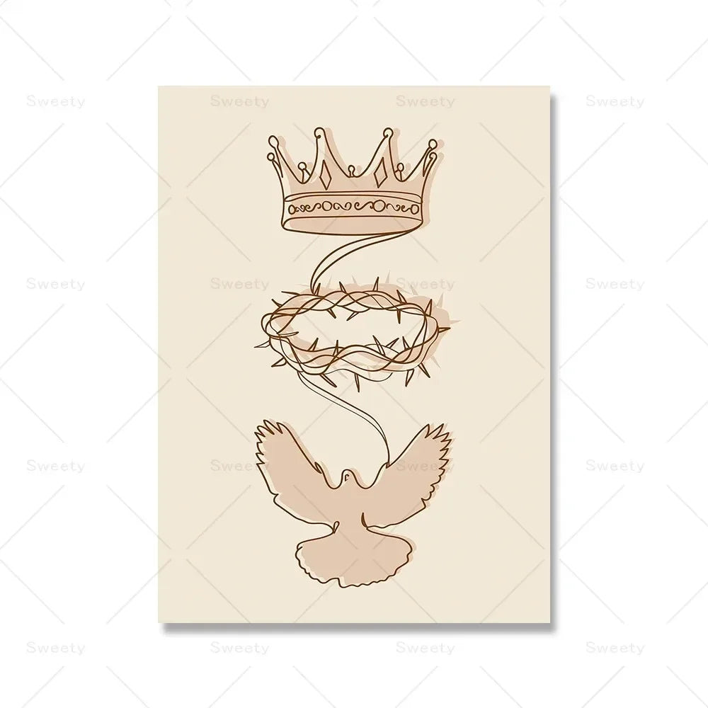 Jesus Holy Spirit Boho Style Wall Art - Canvas Print