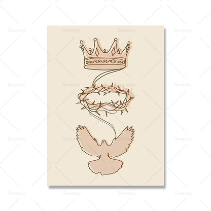 Jesus Holy Spirit Boho Style Wall Art - Canvas Print