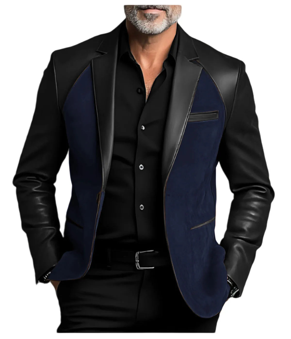 Men's  Designer Splicing Classic PU Suit Coat