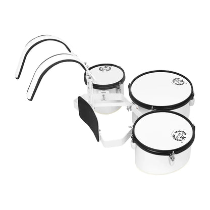 M MBAT Silvery Marching Triple Drum Band | Polyphonic Drum Back-rack - Marching Drum