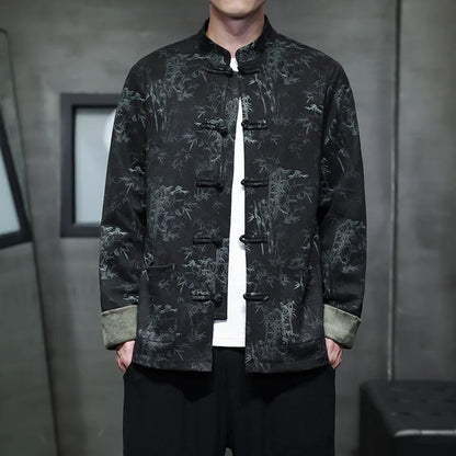 Men's Deerskin Velvet Tang Suit Hanfu Jacket