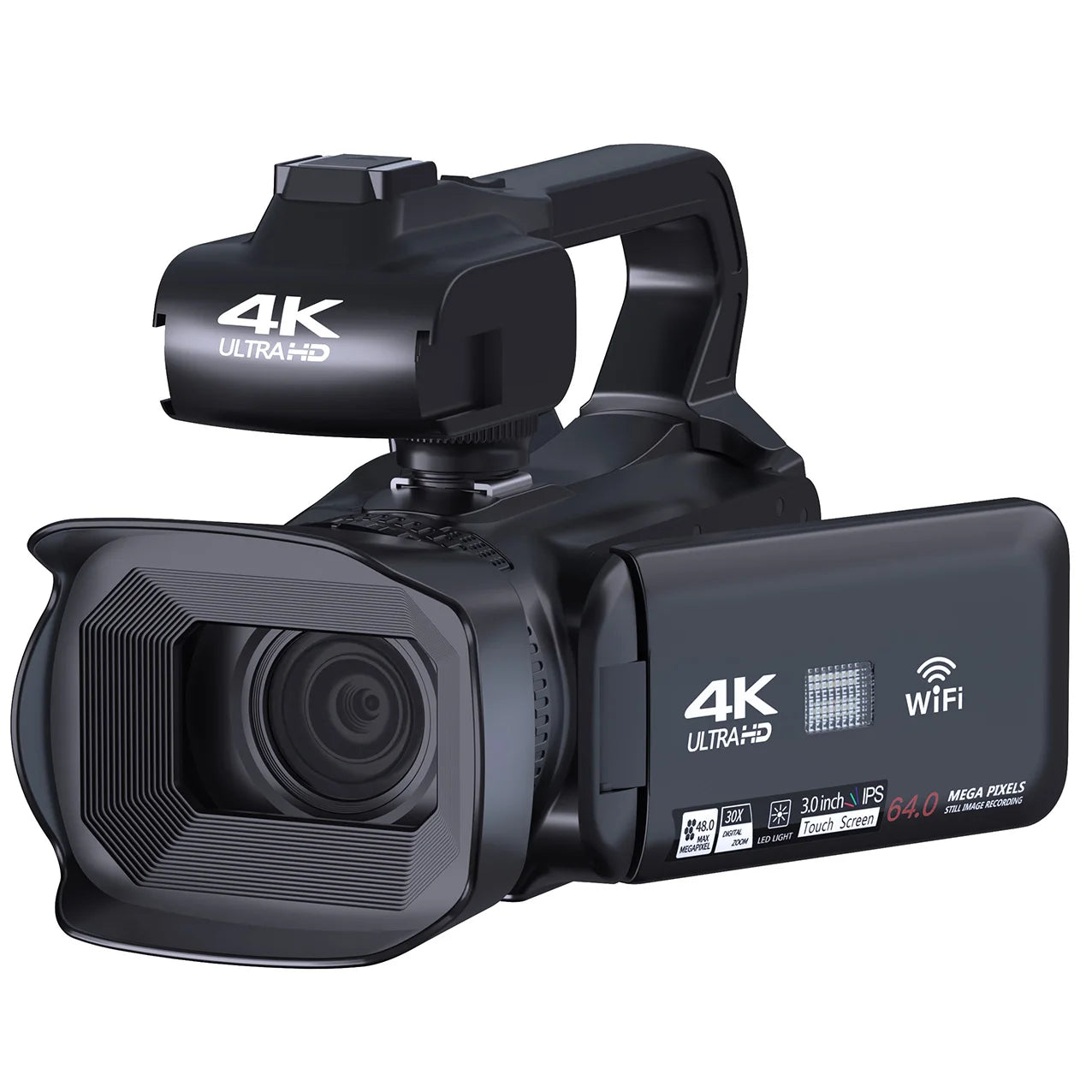 WIFI Camcorder | 4K Video Camera 64MP 60FPS HD Auto Focus, 4.0" Touch Screen 18X Zoom | Vlogging/ Live Streaming