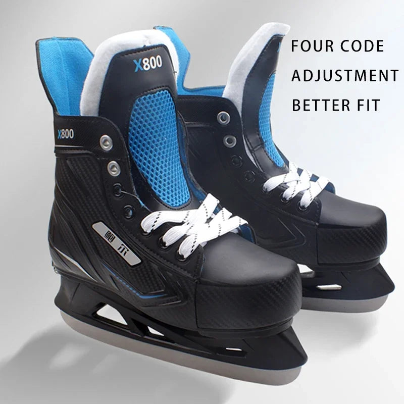 Adjustable Ice Hockey Skates for Adults – Insulated Winter Ice Skates with Stainless Steel Blades for Beginners
