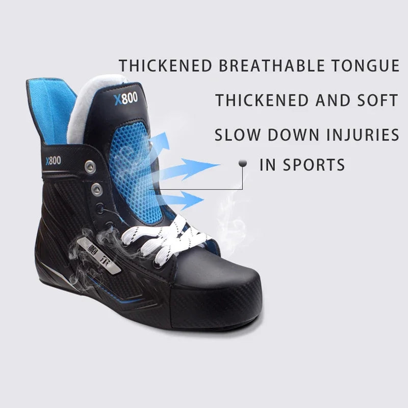 Adjustable Ice Hockey Skates for Adults – Insulated Winter Ice Skates with Stainless Steel Blades for Beginners