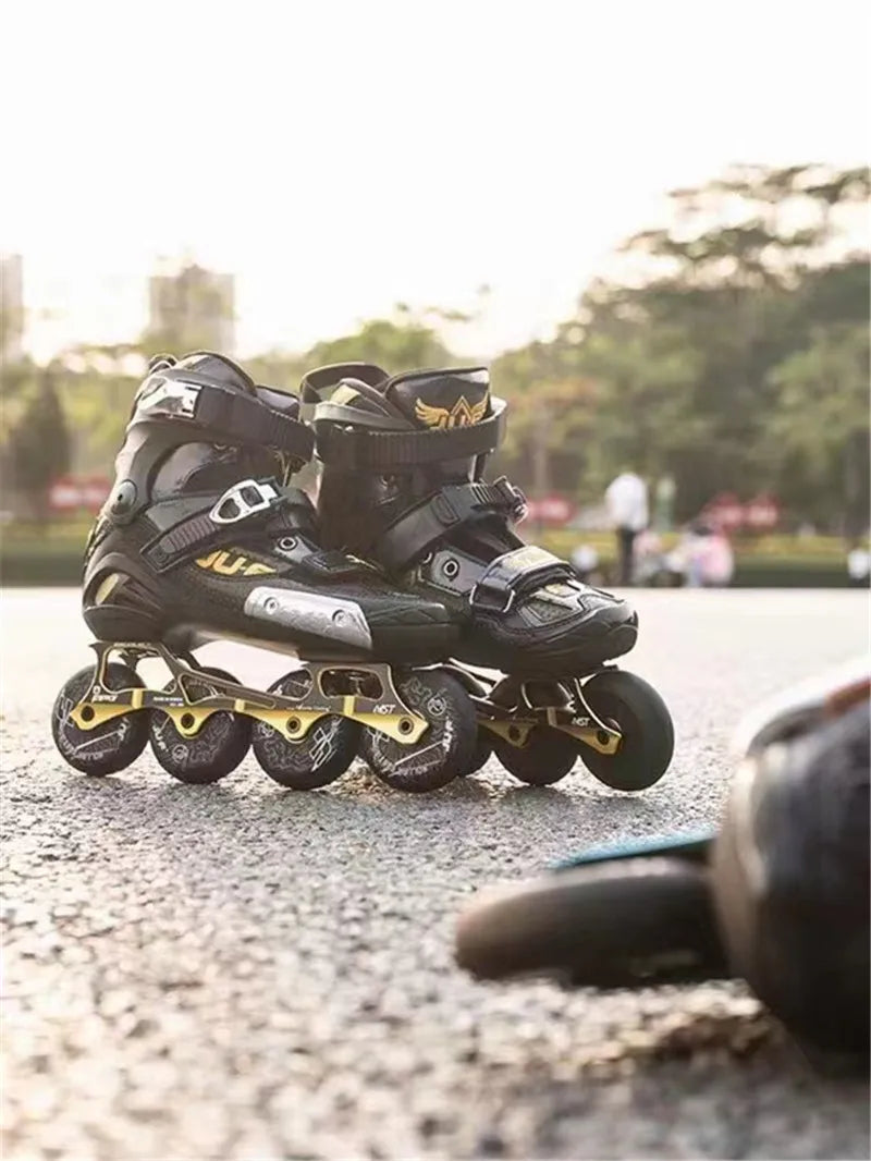 Professional FSK Inline Skates – Adult Freeride Roller Blades with Supportive Tight Fit Boots for Street & Freestyle Skating