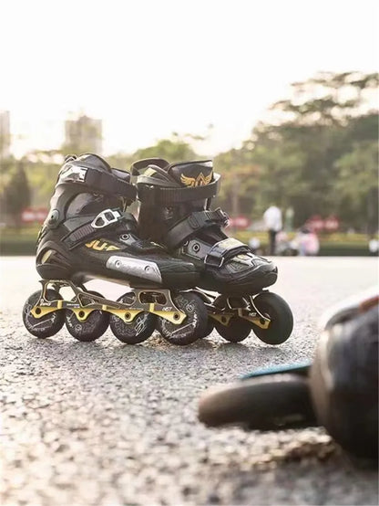 Professional FSK Inline Skates – Adult Freeride Roller Blades with Supportive Tight Fit Boots for Street & Freestyle Skating
