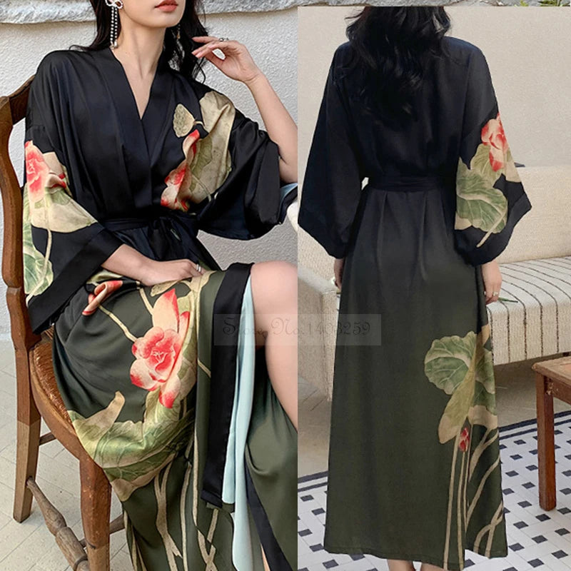 Women's Long Bathrobe Kimono