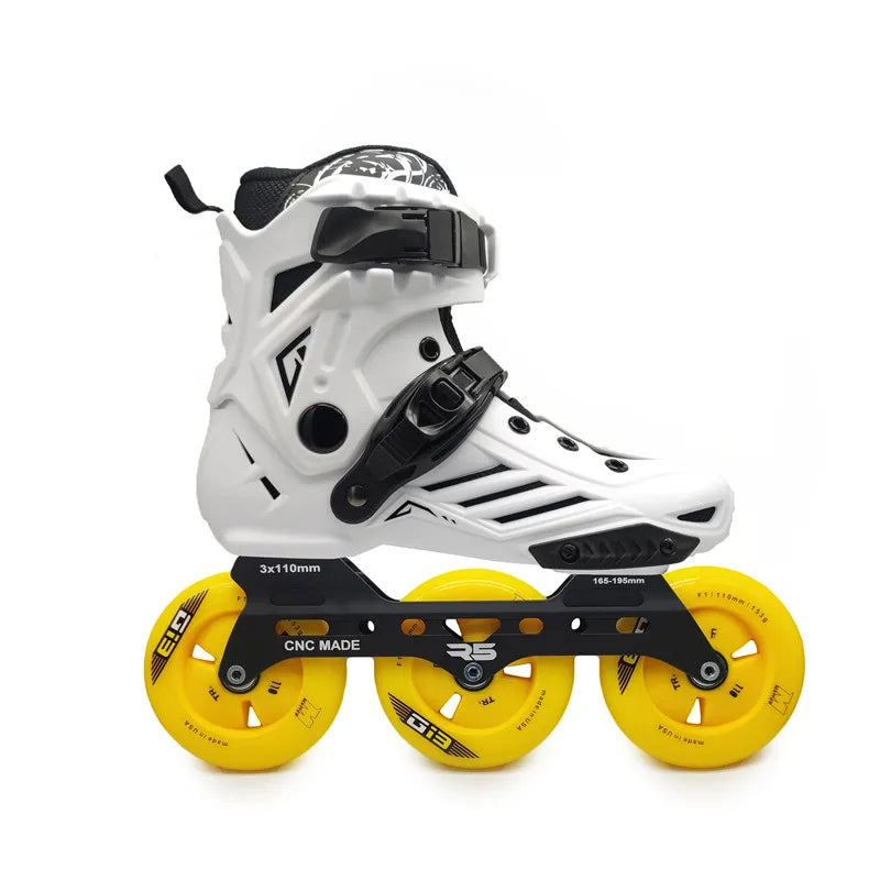 Premium Adult 3 Wheel Inline Skates – R5 110mm Speed Roller Blades for Street, Road & Outdoor Skating