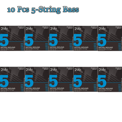 ZIKO  4/5/6  Carbon Steel Hexagonal Alloy Electric Bass Strings - 5/10 Set
