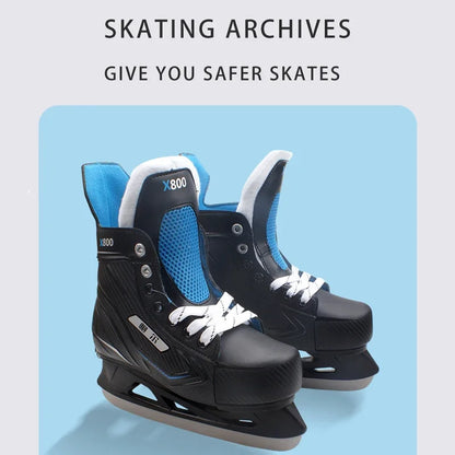 Adjustable Ice Hockey Skates for Adults – Insulated Winter Ice Skates with Stainless Steel Blades for Beginners
