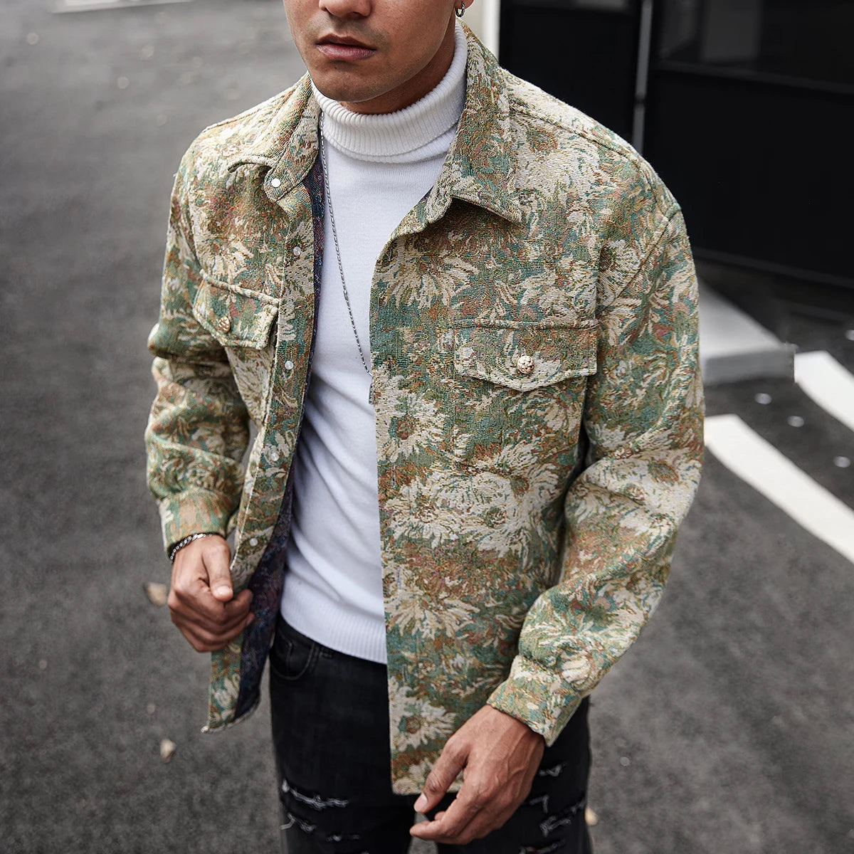 Men's Floral Jacket Korean Edition