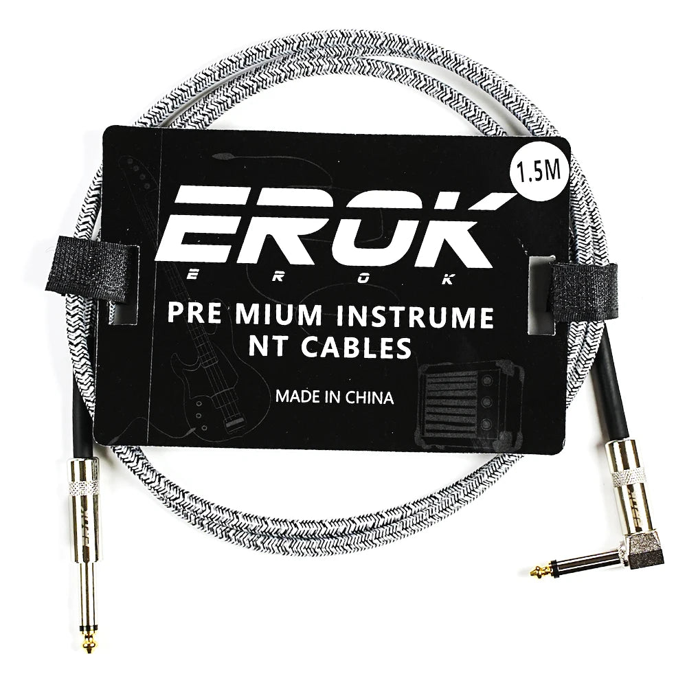 EROK 1.5/3/6/10M  Universal Anti-Noise Braided Guitar Audio Cables Line 6.35mm - Male to Male | Line Pedal Guitar Bass