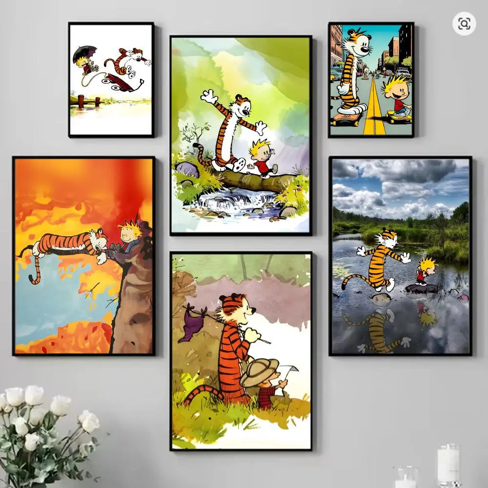 Anime Calvin And Hobbes Poster Wall Art