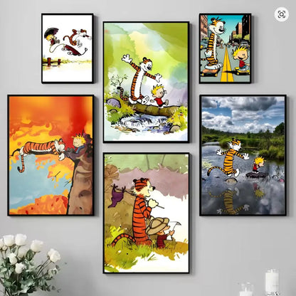 Anime Calvin And Hobbes Poster Wall Art
