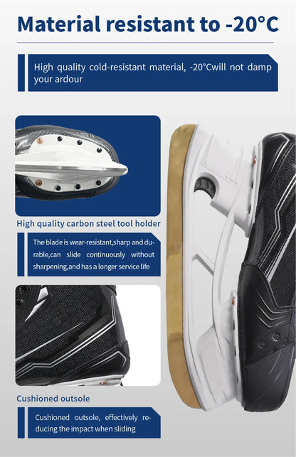 Advanced Carbon Fiber Ice Hockey Skates – Ultralight Professional  Anti-impact Hockey Skates with Reinforced Blade Holder
