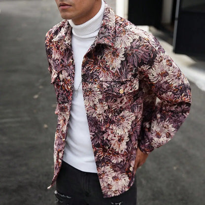 Men's Floral Jacket Korean Edition