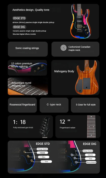 37″ Professional Intelligent Electric Guitar with Effects for Beginner
