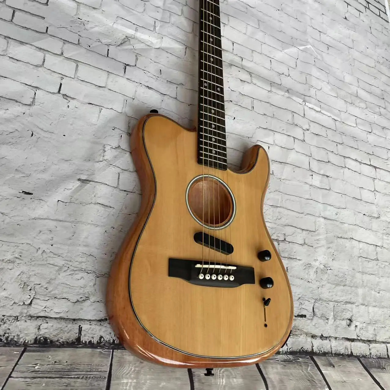 Classic Silent Natural Wood Body Electric Guitar