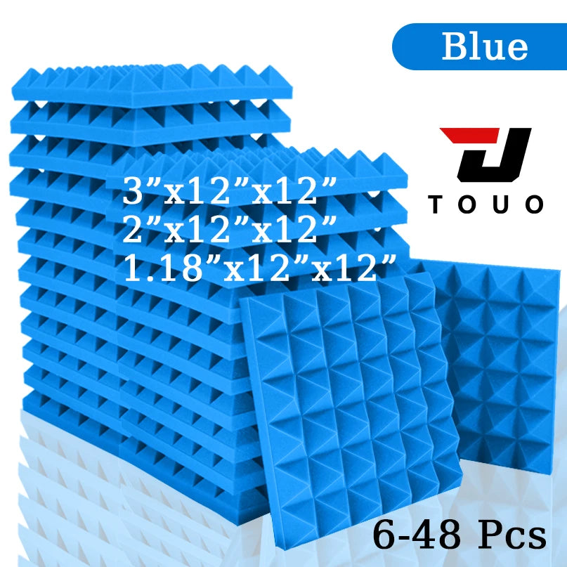 TOUO Acoustic Sound Proof Wall Panels Foam - 6-48 Pcs