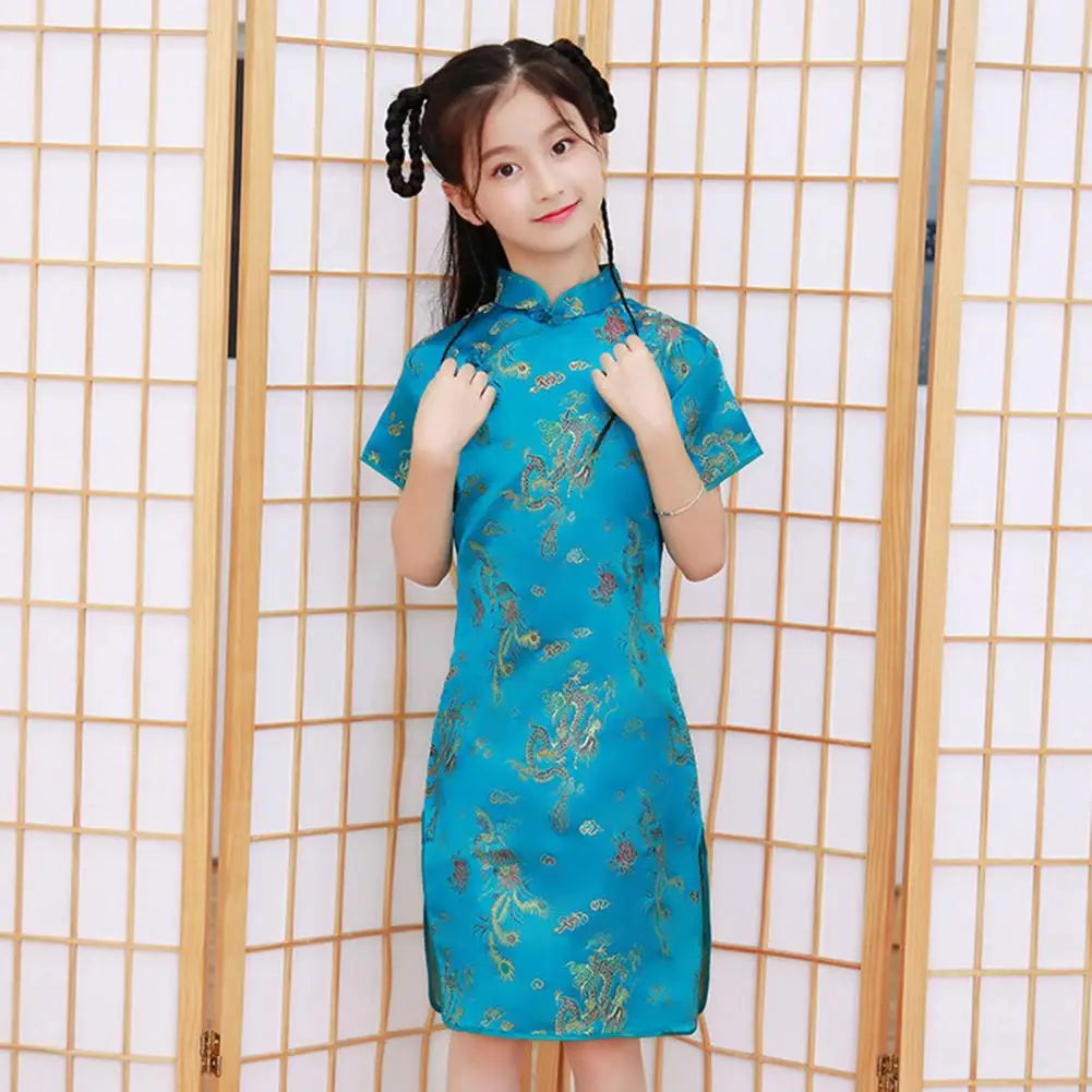 Girls Traditional Chinese Satin Dress