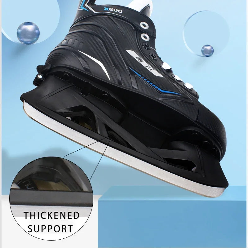 Adjustable Ice Hockey Skates for Adults – Insulated Winter Ice Skates with Stainless Steel Blades for Beginners