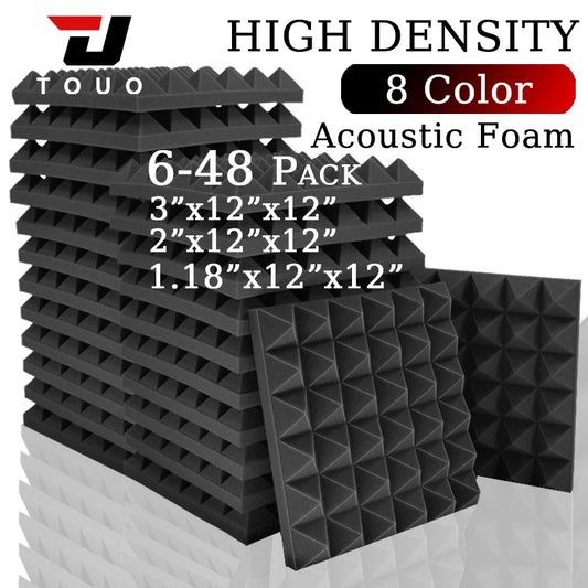 TOUO Acoustic Sound Proof Wall Panels Foam - 6-48 Pcs