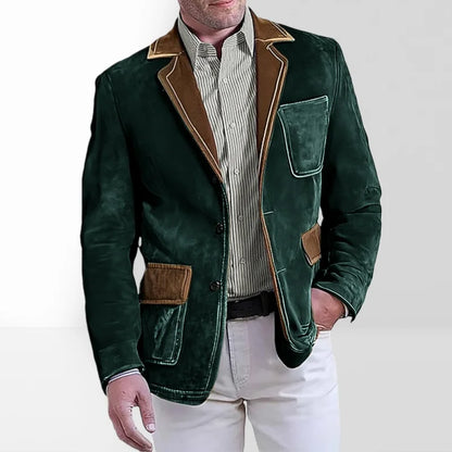 Men's Retro Suede Multi-pocket 3D Style Suit Jacket