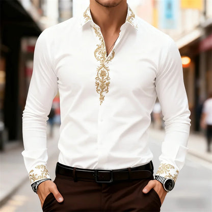 2025 New Men's Shirt, Street Style, 3D Printed High-Definition Pattern Print, Stylish Lapel Design, Versatile Trendy Men's Top