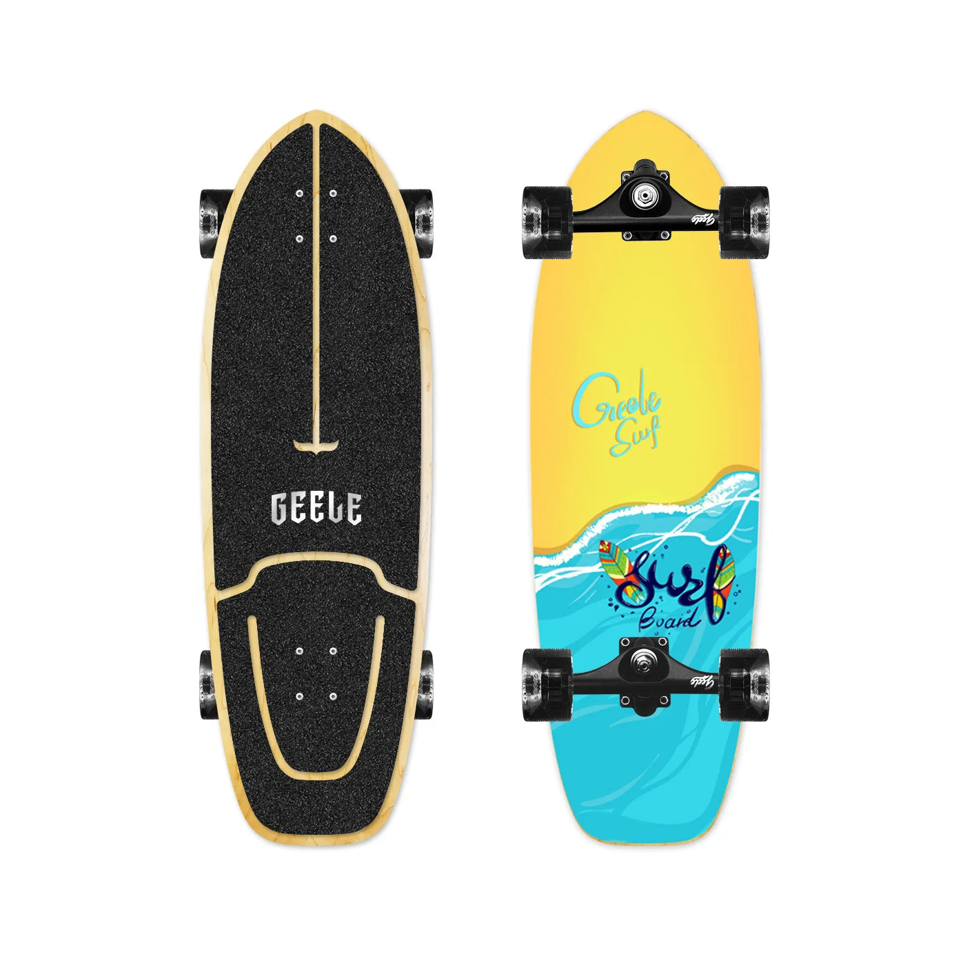 CX4 Land Surfboard Surfskate, No-Push Cruiser Skateboard for Adults & Beginners