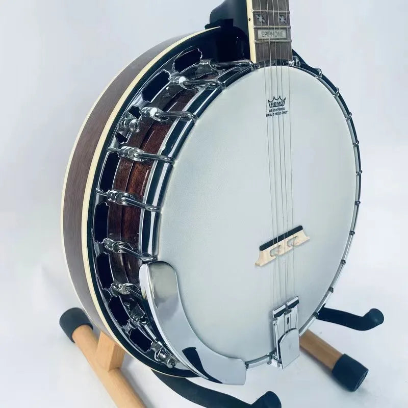 Genuine EPI Mayfair 5 String Banjo Guitar Mahogany Resonator 22 Frets Snowflake Inlay Remo Heads Mayfair Logo On