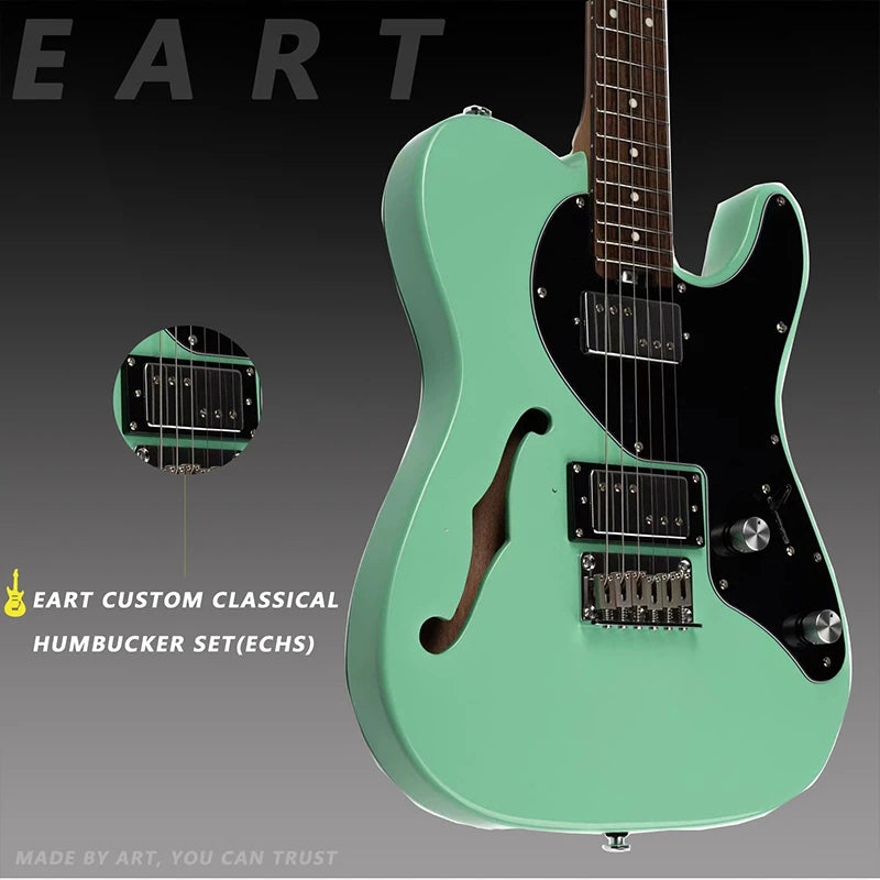 EART Electric Guitars TL-LP3 Hollow Roasted Canada Maple Classical Humbucker Set Pickups Fixed Bridge Guitar