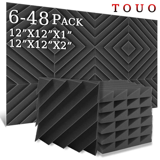 TOUO  High-Density Sound Absorbing  Acoustic Foam - 6-48 Pcs