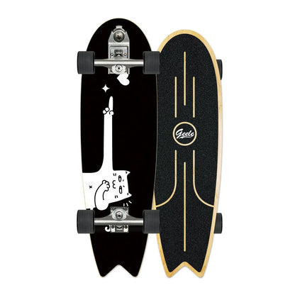 V7 33-Inch Surfskate Longboard, No-Push Fish Tail Pumping Board for Adults